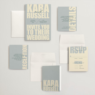 This is a dew wedding invitations with standard by Stacey Day called typographical poster printing on signature in grand