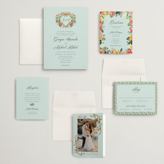 This is a papaya wedding invitations with standard by Susan Moyal called tropical crest printing on signature in grand