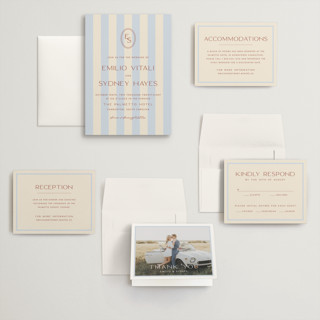 This is a sky wedding invitations with standard by Ellen Schlegelmilch called palmetto printing on signature in grand