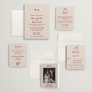 This is a wine wedding invitations with standard by Cass Loh called simple monogram printing on signature in grand