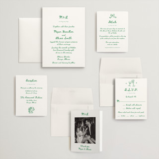 This is a meadow wedding invitations with standard by Cass Loh called simple monogram printing on signature in grand