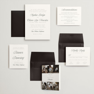 This is a graphite wedding invitations with standard by Leah Bisch called beautiful day printing on signature in grand