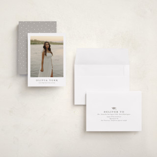 This is a snow graduation announcements with standard by Sarah Curry called archive printing on signature in petite