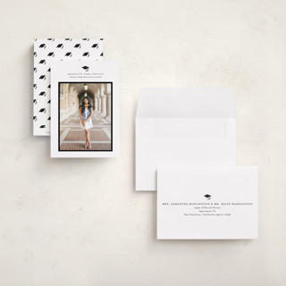 This is a cotton graduation announcements with standard by Stacey Meacham called elegant frame printing on signature in petite