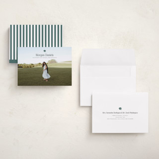 This is a fairway graduation announcements with standard by Carolyn MacLaren called elated cap printing on signature in petite