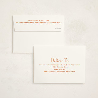 This is a burnt orange graduation announcements with standard by Megan Davis called campus printing on signature in petite