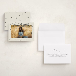 This is a cream graduation announcements with standard by Ani Somi called for the stars printing on signature in petite