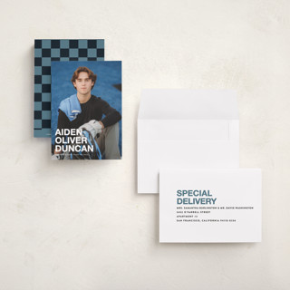 This is a cloud graduation announcements with standard by Maria Alou called the graduate printing on signature in petite