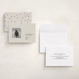 This is a sandstone graduation announcements with standard by Bryanna Mehner called modern achievement printing on signature in petite