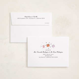 This is a apricot graduation announcements with standard by Ashley Iwafuchi called grad vibes printing on signature in petite