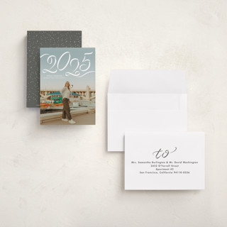This is a salt graduation announcements with standard by Lea Delaveris called ribbon printing on signature in petite