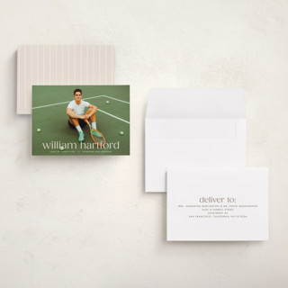 This is a silk graduation announcements with standard by Ellen Schlegelmilch called hartford printing on signature in petite