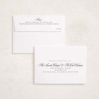 This is a salt graduation announcements with standard by Lea Delaveris called with a flourish printing on signature in petite