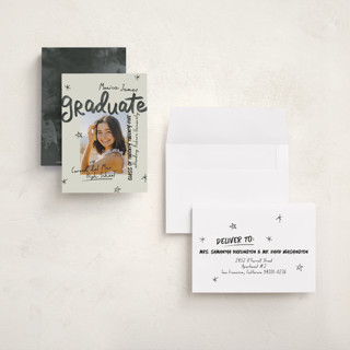 This is a onyx graduation announcements with standard by Stacey Day called marker printing on signature in petite