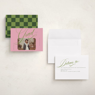 This is a strawberry matcha graduation announcements with standard by Vera Lim called bold.. printing on signature in petite
