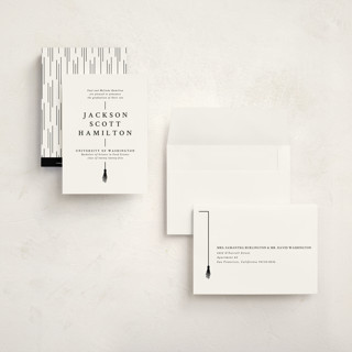 This is a onyx graduation announcements with standard by Amy Payne called tassel line printing on signature in petite