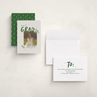 This is a avocado graduation announcements with standard by Vera Lim called playful printing on signature in petite