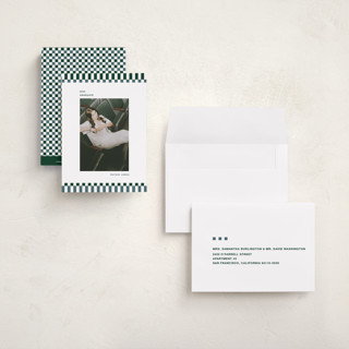 This is a pine graduation announcements with standard by Rachel Cassel called checked out printing on signature in petite