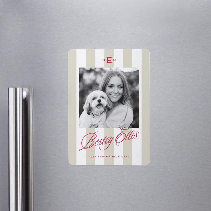 "Bexley" - Preppy Graduation Announcement Magnets in Parchment by Susan Zinader.