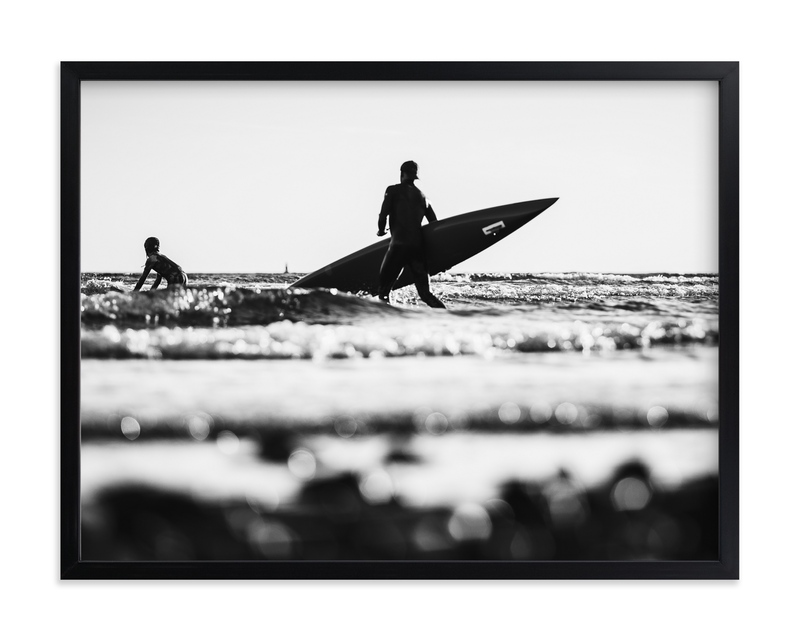Surf in Black and White Wall Art Prints by Kira Noel Oschipok | Minted