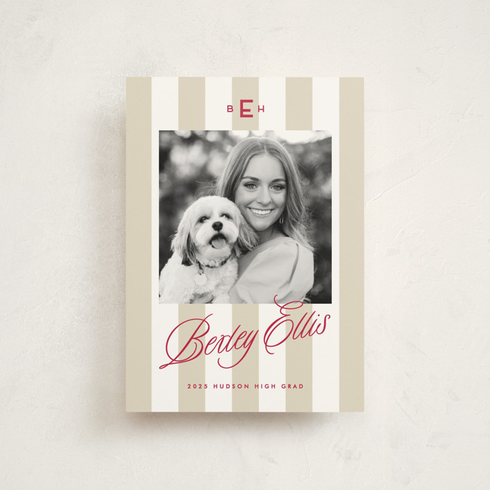 "Bexley" - Preppy Graduation Announcement Postcards in Parchment by Susan Zinader.