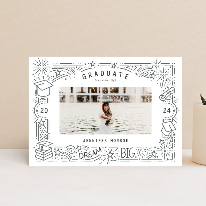 "Dream Big Grad" - Graduation Announcement Postcards in Snow by Stephanie Hawkes.