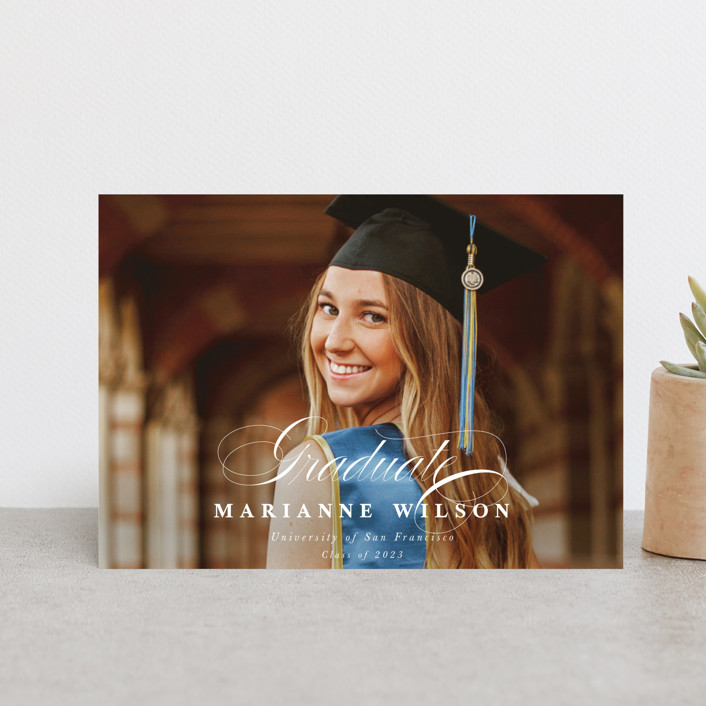Formal Script Graduation Announcement Postcards by Iveta Angelova Minted