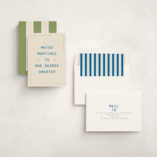 This is a sky graduation invitations with standard by Owl and Toad called degree printing on signature in standard