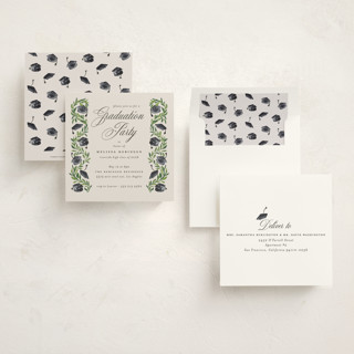 This is a neutral graduation invitations with standard by Claudia Orengo called hats off printing on signature in standard