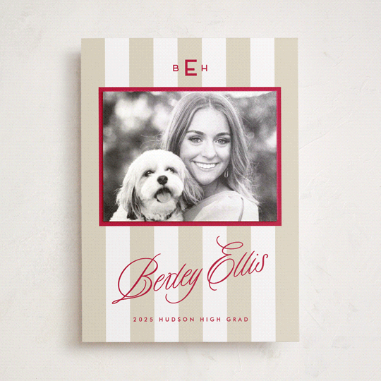 "Bexley" - Preppy Graduation Announcement Photo Mount Cards in Parchment by Susan Zinader.