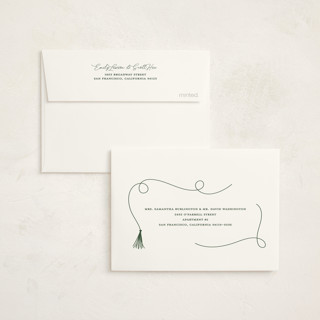 This is a snow graduation thank you cards with foil pressed by Lauren Chism called twirling tassle printing on strathmore in standard