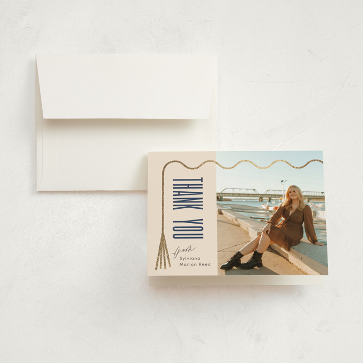 "Deneb" - Foil-pressed Graduation Thank You Cards in Elan by letterfix.