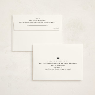 This is a newsprint graduation thank you cards with standard by Lea Delaveris called gazette printing on strathmore in standard