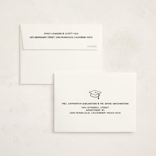 This is a butter graduation thank you cards with standard by Inkblot Design called outlined printing on strathmore in standard