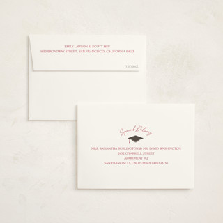 This is a cement graduation thank you cards with standard by Griffinbell Paper Co. called modern cap printing on strathmore in standard