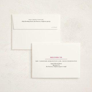 This is a crimson graduation thank you cards with standard by Erica Krystek called modern grid printing on strathmore in standard