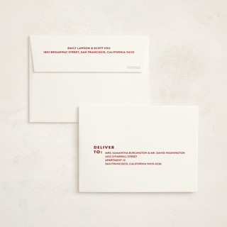 This is a crimson graduation thank you cards with standard by Olivia Raufman called fourth quarter printing on strathmore in standard