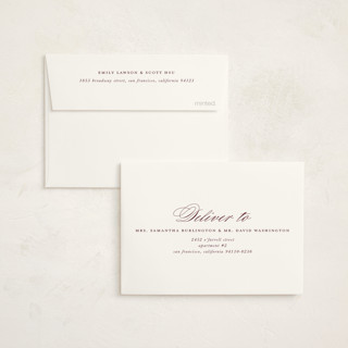 This is a maroon graduation thank you cards with standard by Ashley Iwafuchi called refined grad printing on strathmore in standard