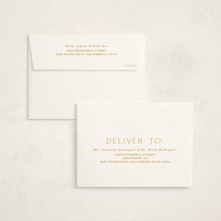 This is a mustard graduation thank you cards with standard by JoAnn Jinks called elegant name printing on strathmore in standard
