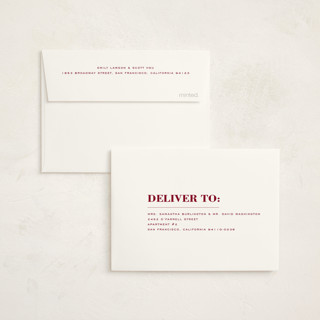 This is a crimson graduation thank you cards with standard by Emily Sabol Goss called bold headline printing on strathmore in standard
