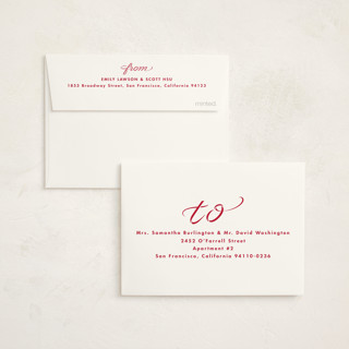 This is a crimson graduation thank you cards with standard by Lea Delaveris called ribbon printing on strathmore in standard