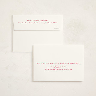 This is a scarlet graduation thank you cards with standard by Benita Crandall called the modernist printing on strathmore in standard
