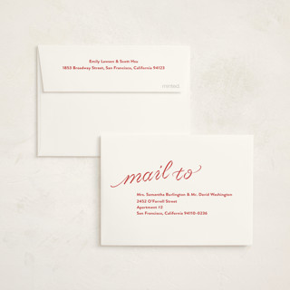 This is a crimson graduation thank you cards with standard by Megan Davis called ribbons and cords printing on strathmore in standard
