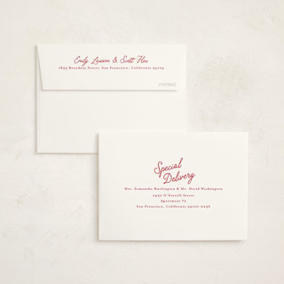 This is a scarlet graduation thank you cards with standard by chocomocacino called horchata printing on strathmore in standard