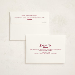 This is a crimson graduation thank you cards with standard by Megan Davis called augusta printing on strathmore in standard