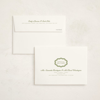 This is a matcha graduation thank you cards with standard by Melanie Kosuge called scalloped printing on strathmore in standard