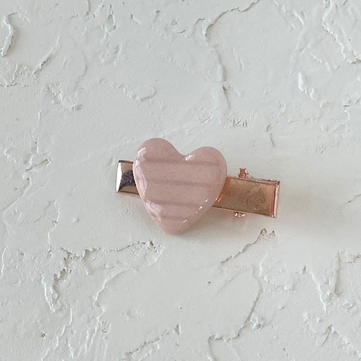 Pink Heart Mini Hair Clip
