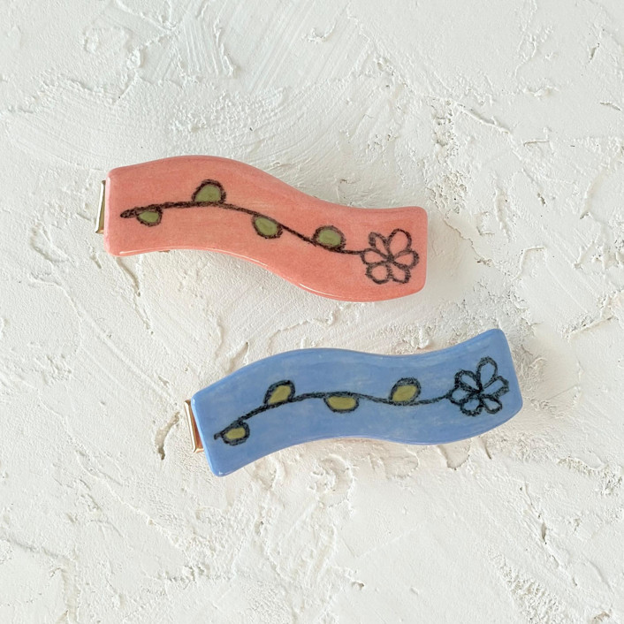 Wavy Flower Hair Clip Set