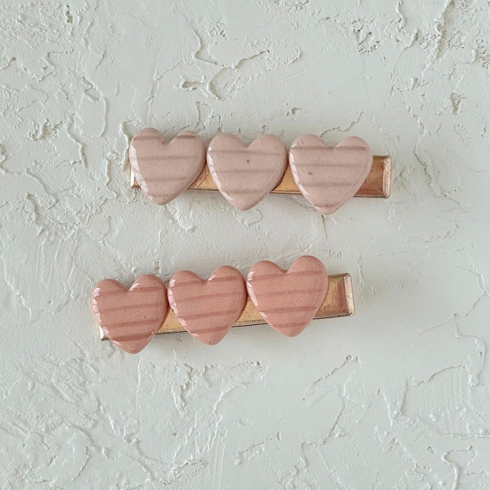Valentine's Day Heart Hair Clip Set