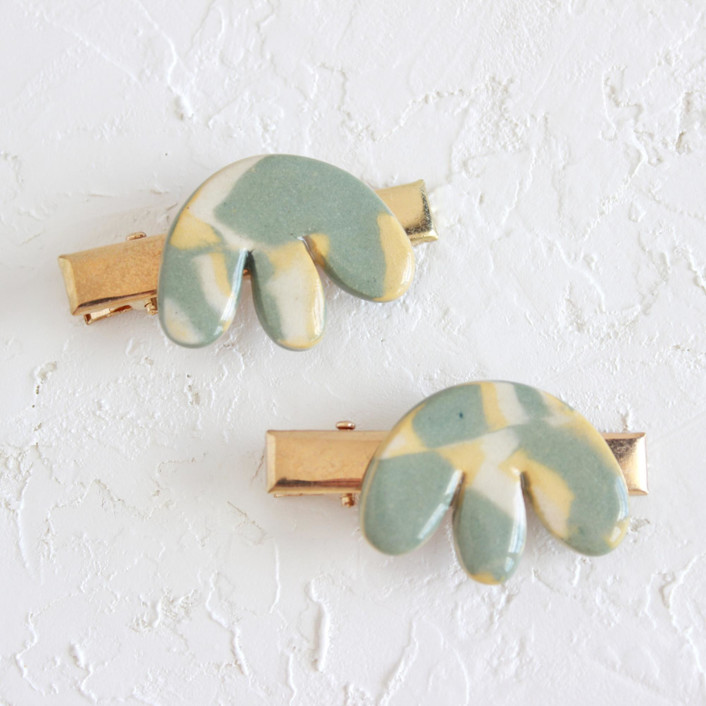 Abstract Tulip Hair Clip Set